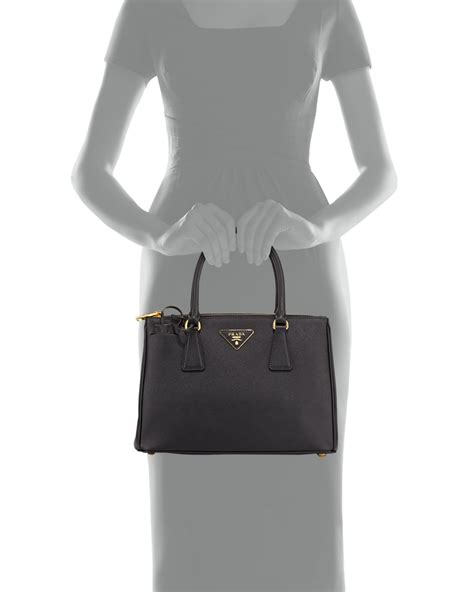 prada saffiano double zip tote|prada saffiano black small.